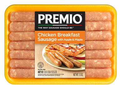 Apple & Maple Flavored Chicken Breakfast Sausage - Premio Foods