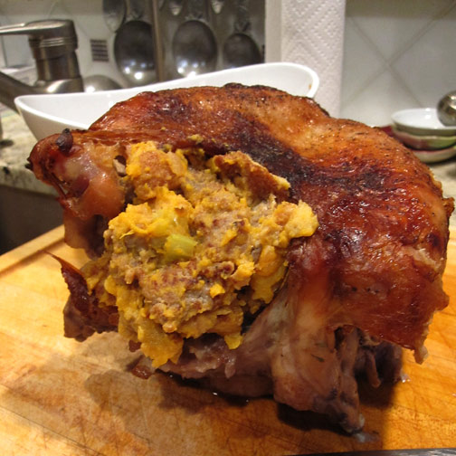 Thanksgiving Turkey with Sweet Potato Sausage Stuffing