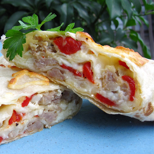 Sausage Stromboli Wraps