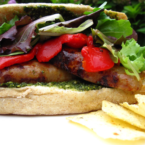 Backyard Grilled Sausage Sandwich