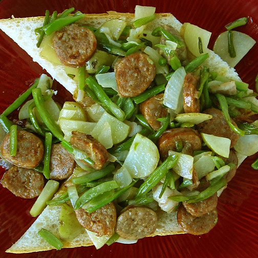 Italian Green Bean Potato Delight with Sausage