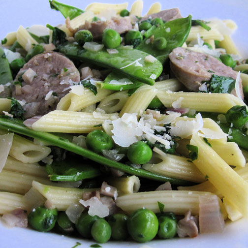 Sausage and Snap Pea Penne
