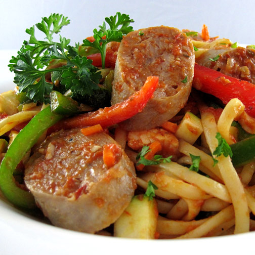 Italian Sausages and Linguine