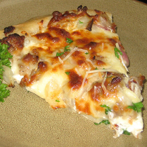 Sweet Sausage and Onion White Pizza