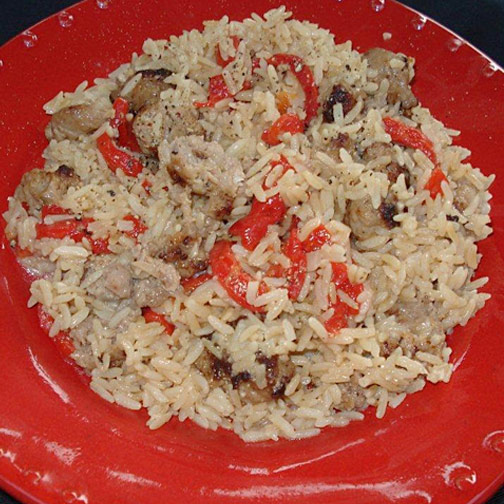 Risotto with Sausage and Red Pepper