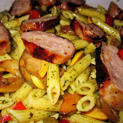 Premio Sweet Italian Sausage Pesto Pasta