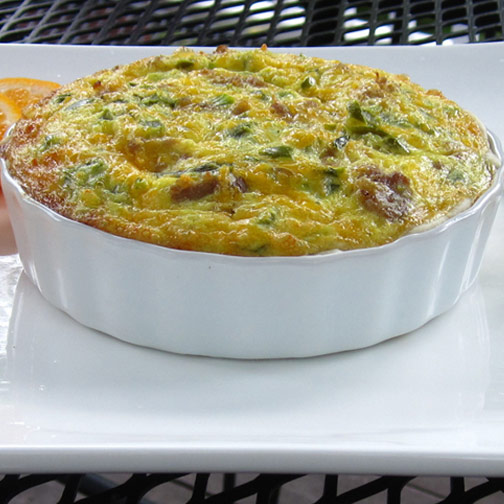 Green Chile and Hot Sausage Quiche
