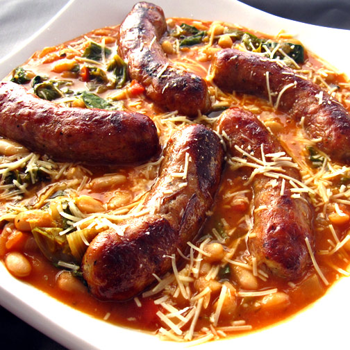 Sausage con Fagioli e Escarole