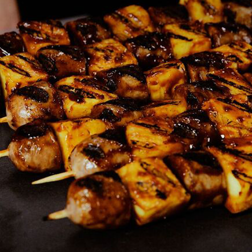 Pineapple sausage skewers