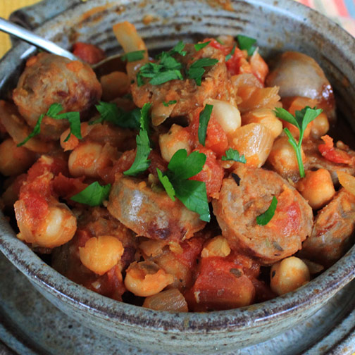 Hearty Chickpea Sausage Stew