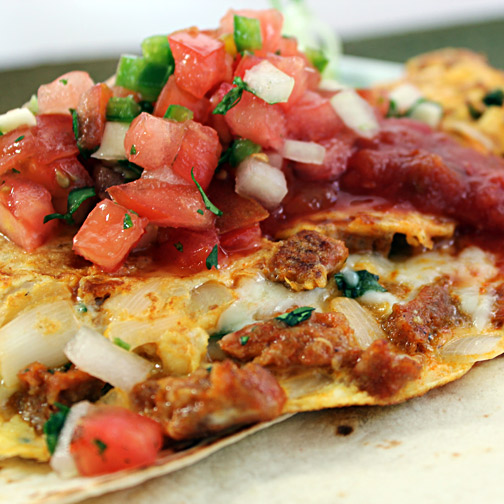 Chorizo Huevos Rancheros Omelet