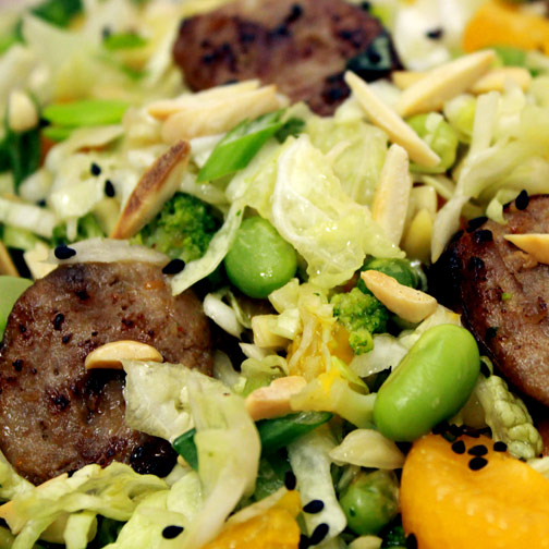 Asian style winter sausage slaw