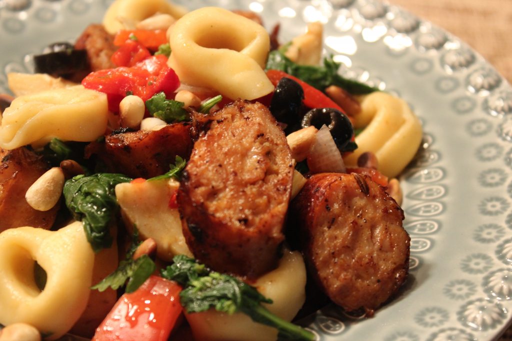 grilled sausage tortellini toss