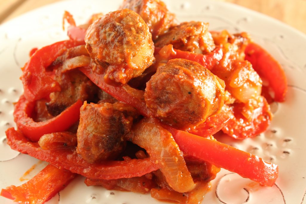 Italian chicken sausage and peppers