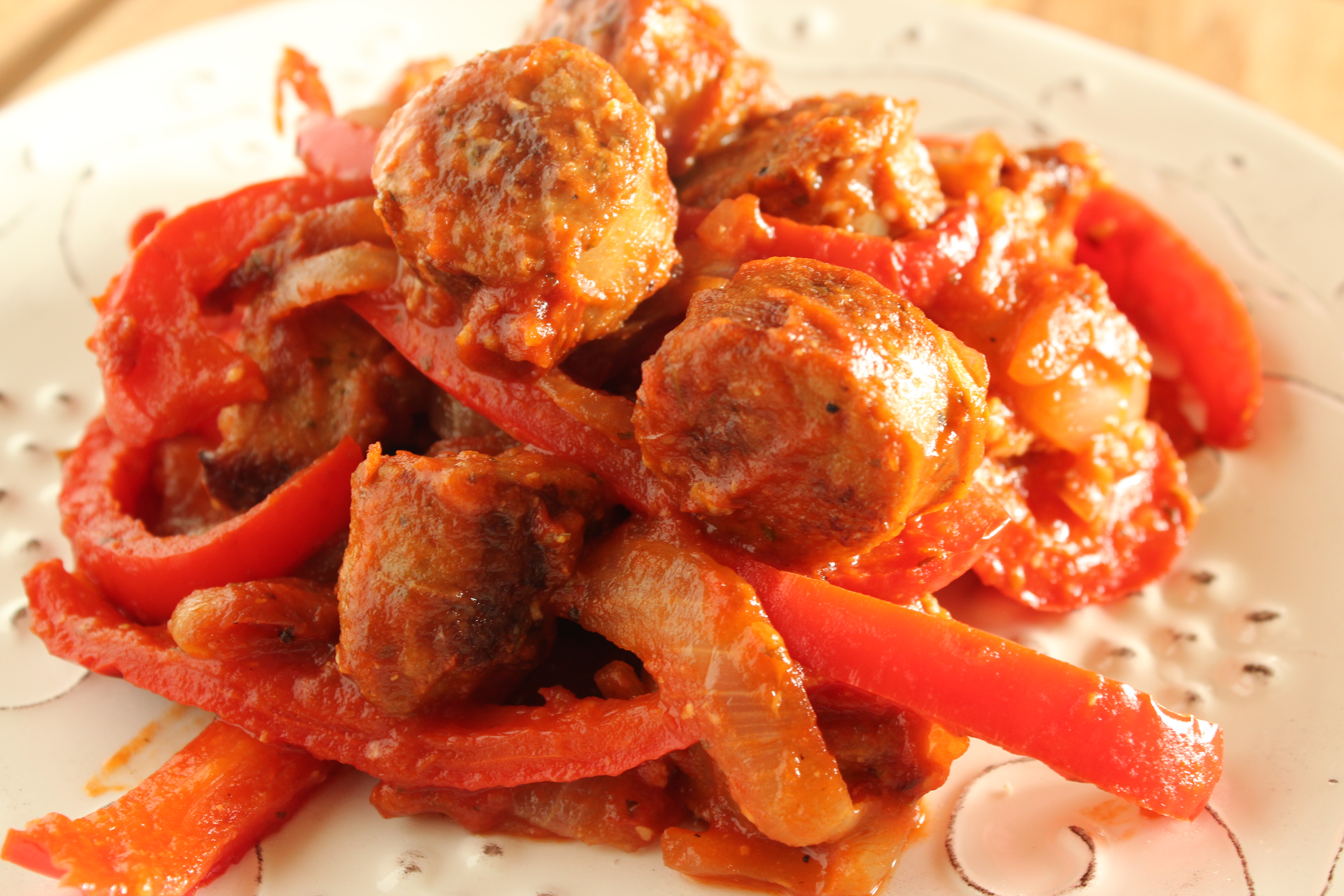 Italian chicken sausage and peppers