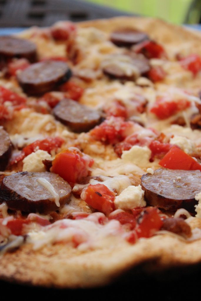 Italian sausage flat bread pizza