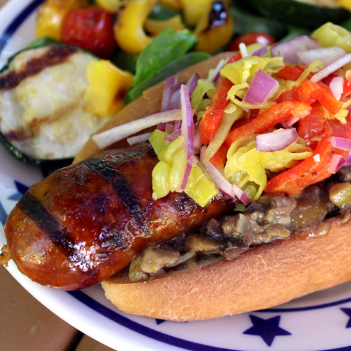 cajun muffeletta grilled sausages