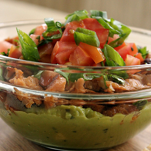 sausage dip with lime and guacamole