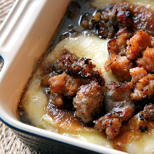 maple sausage brie bake