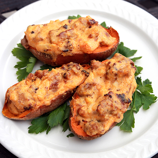 twice-baked sweet potatoes