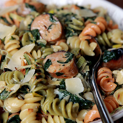 sausage and spinach pasta