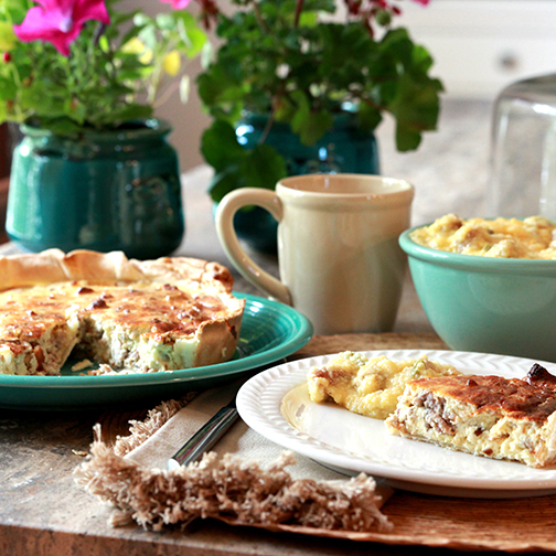 Enjoy a beautiful spring morning with a Premio sausage quiche for breakfast