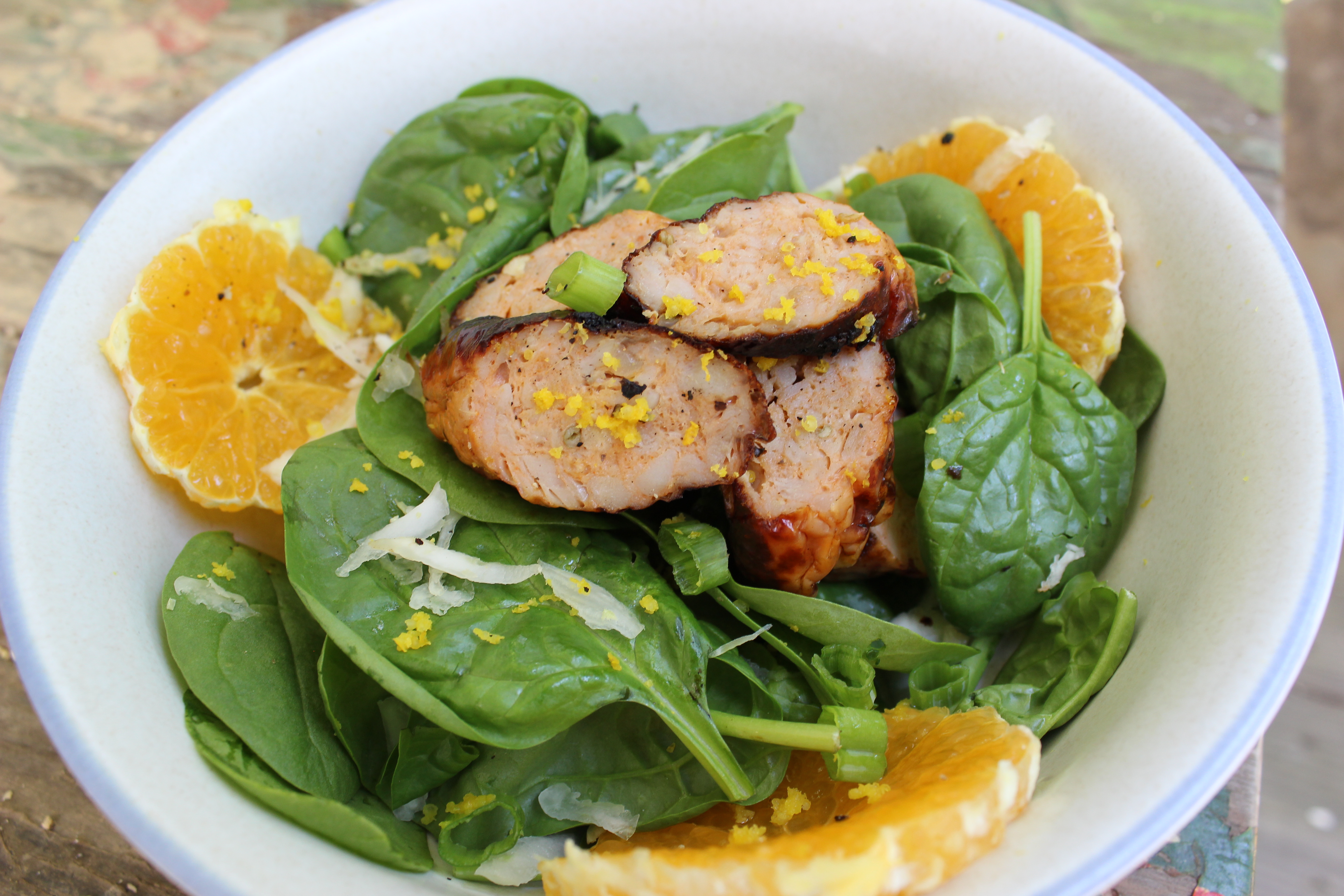 Crisp and Tangy Grilled Summer Sausage Salad