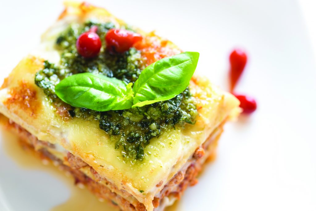 Lasagna with pesto