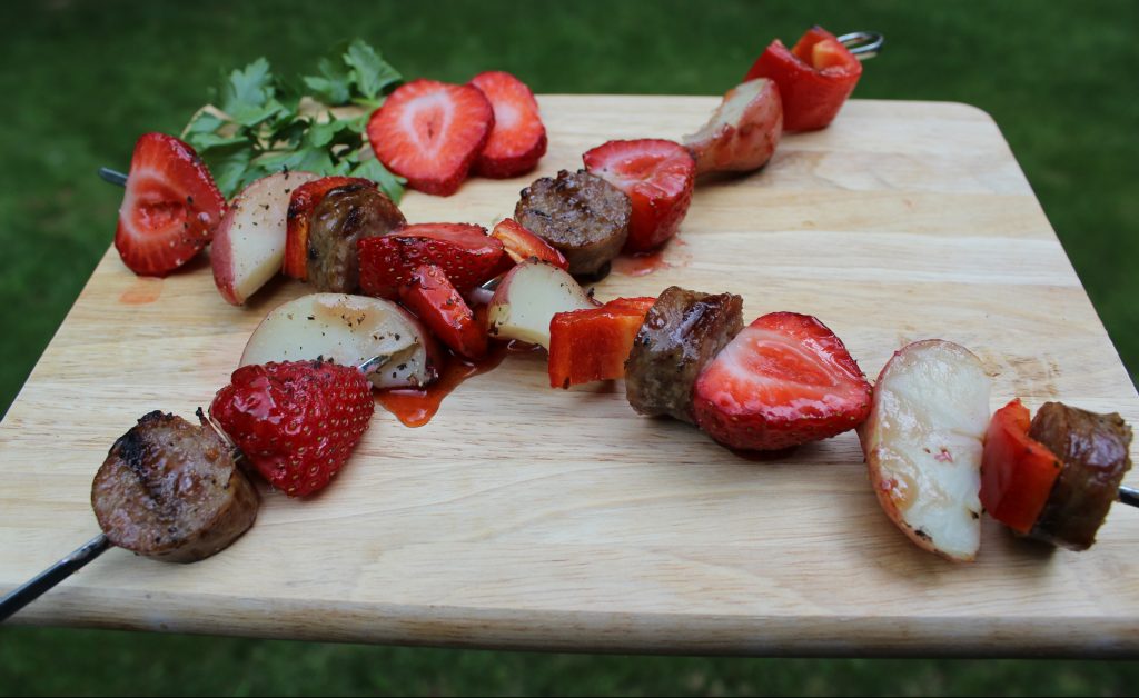 Strawberry Sausage Kabobs