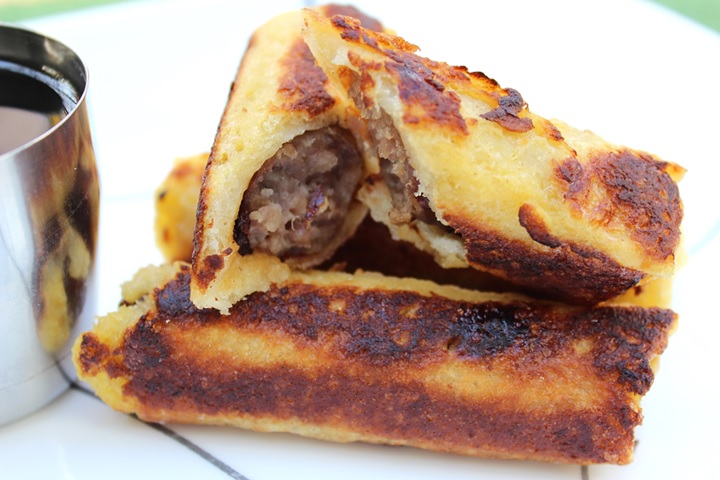 Premio sausage wrapped in french toast