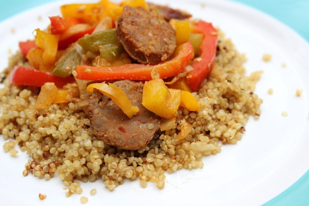 Quinoa with Premio Sausage and Peppers