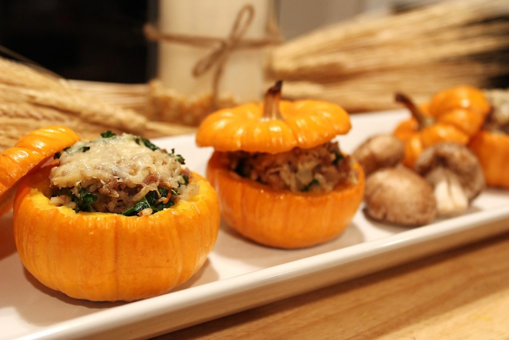 Sausage Stuffed Mini Pumpkins