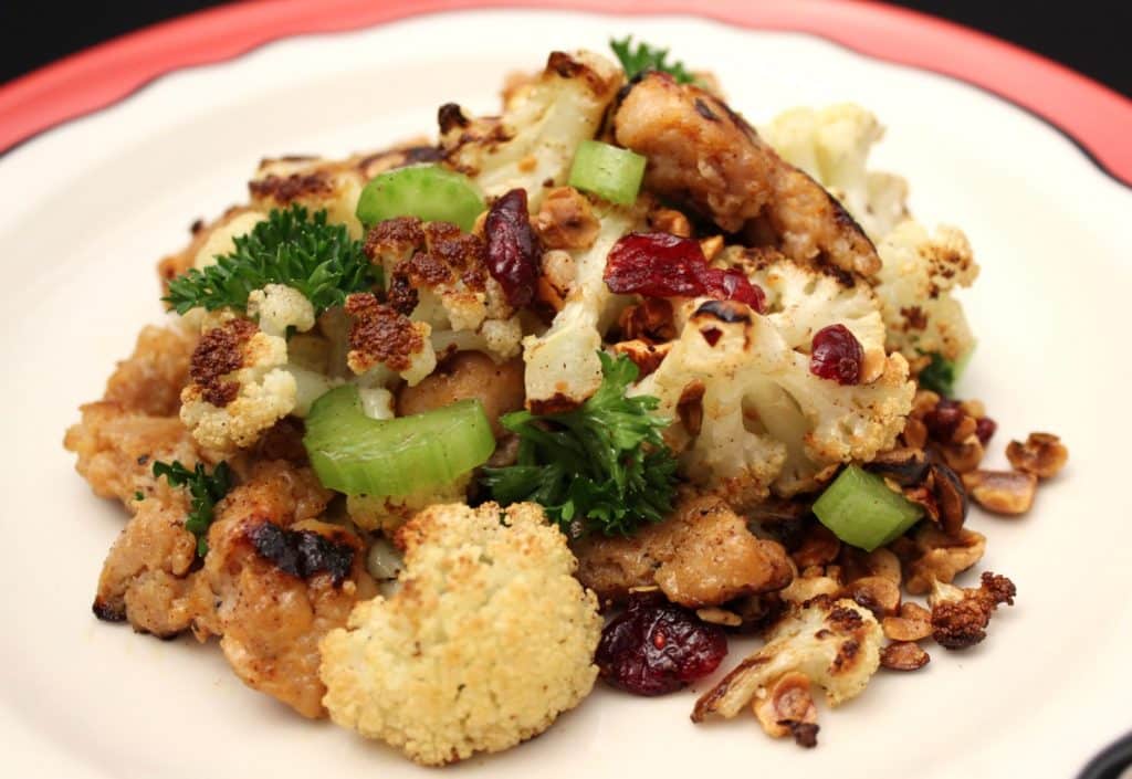 Roasted Cauliflower & Pomegranate Salad with Sausage