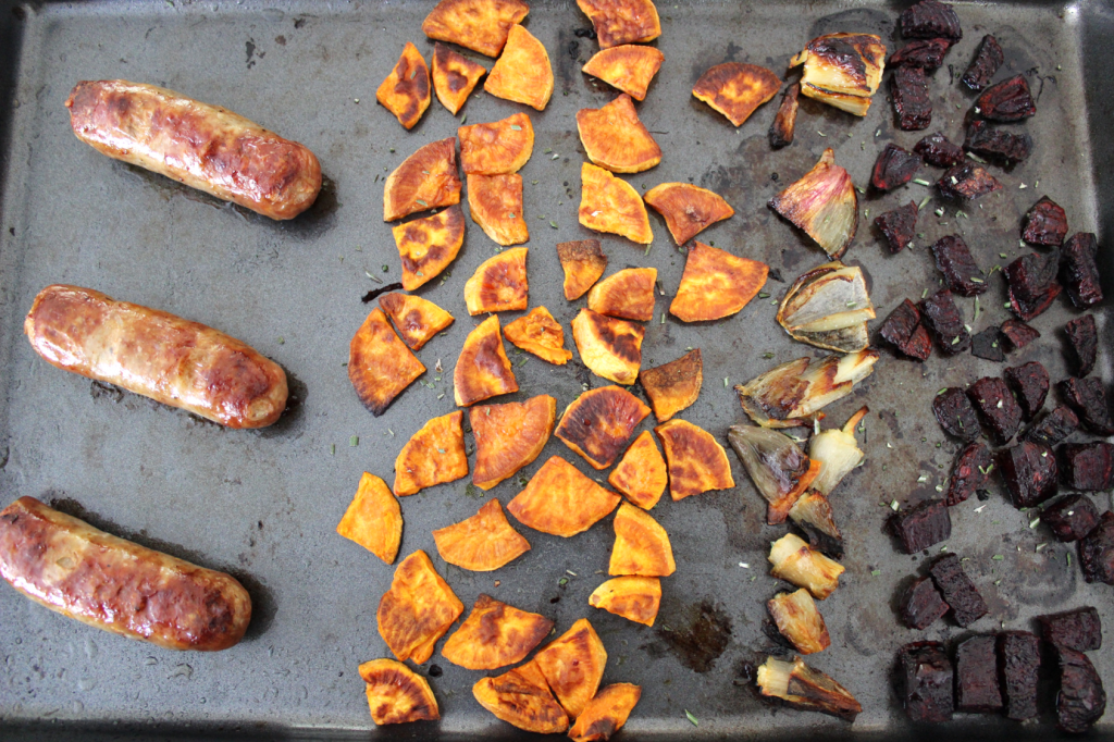 One-Pan Sausage & Roasted Roots