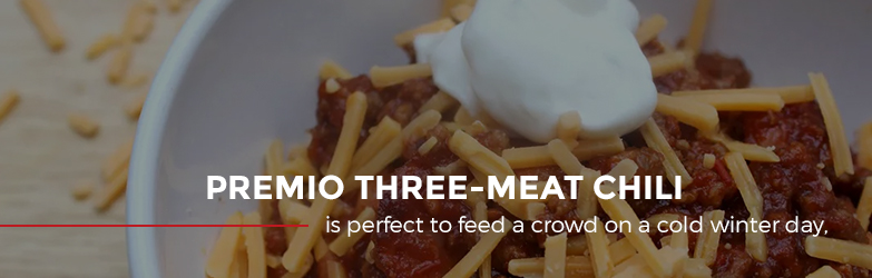 Premio Three Meat Chili Recipe is the perfect way to feed a crowd on a cold winter day