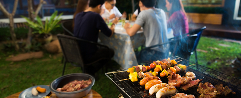 Sausage and Skewers on the Grill