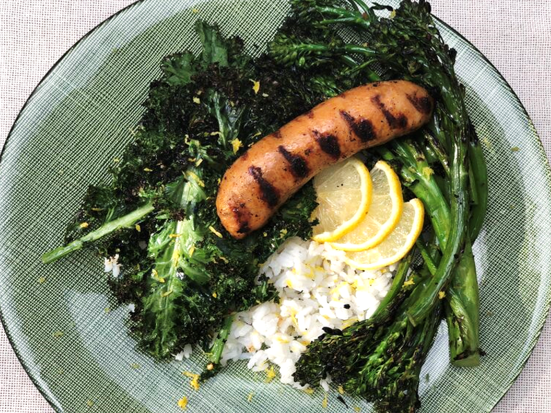 Grilled Premio Sausage with Broccolini & Kale