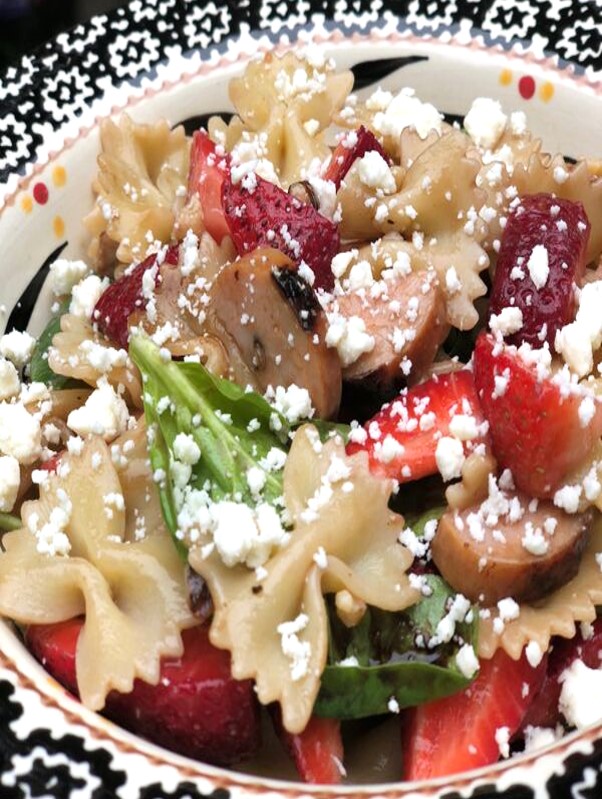 Sausage & Strawberry Balsamic Pasta Salad