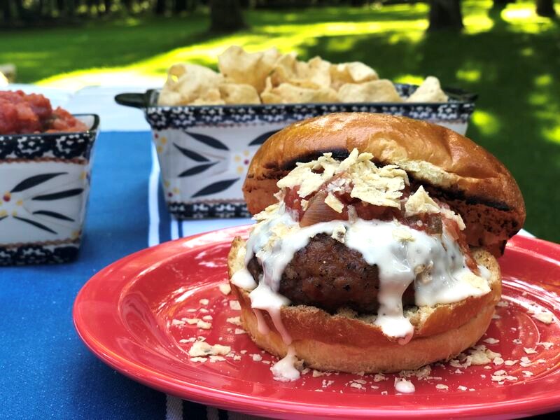 Sausage & Nachos Burger