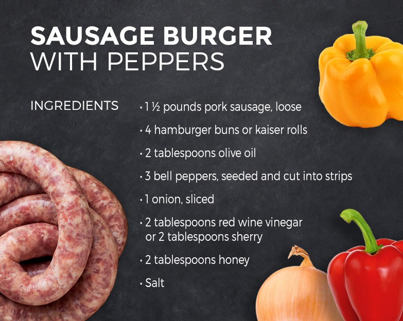 Sausage Burger with Peppers