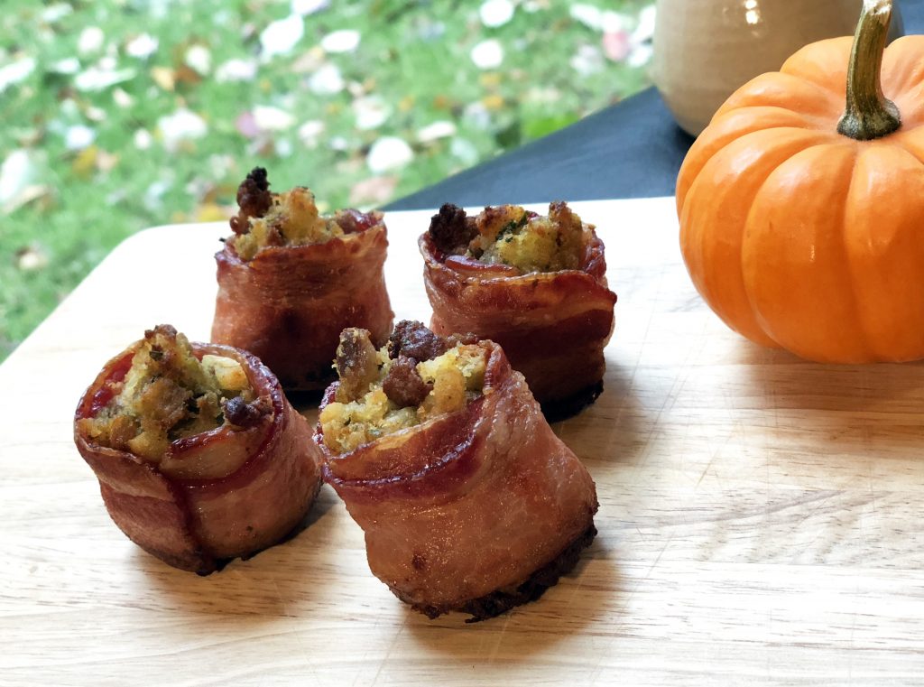 Bacon Wrapped Stuffing Bites by Premio