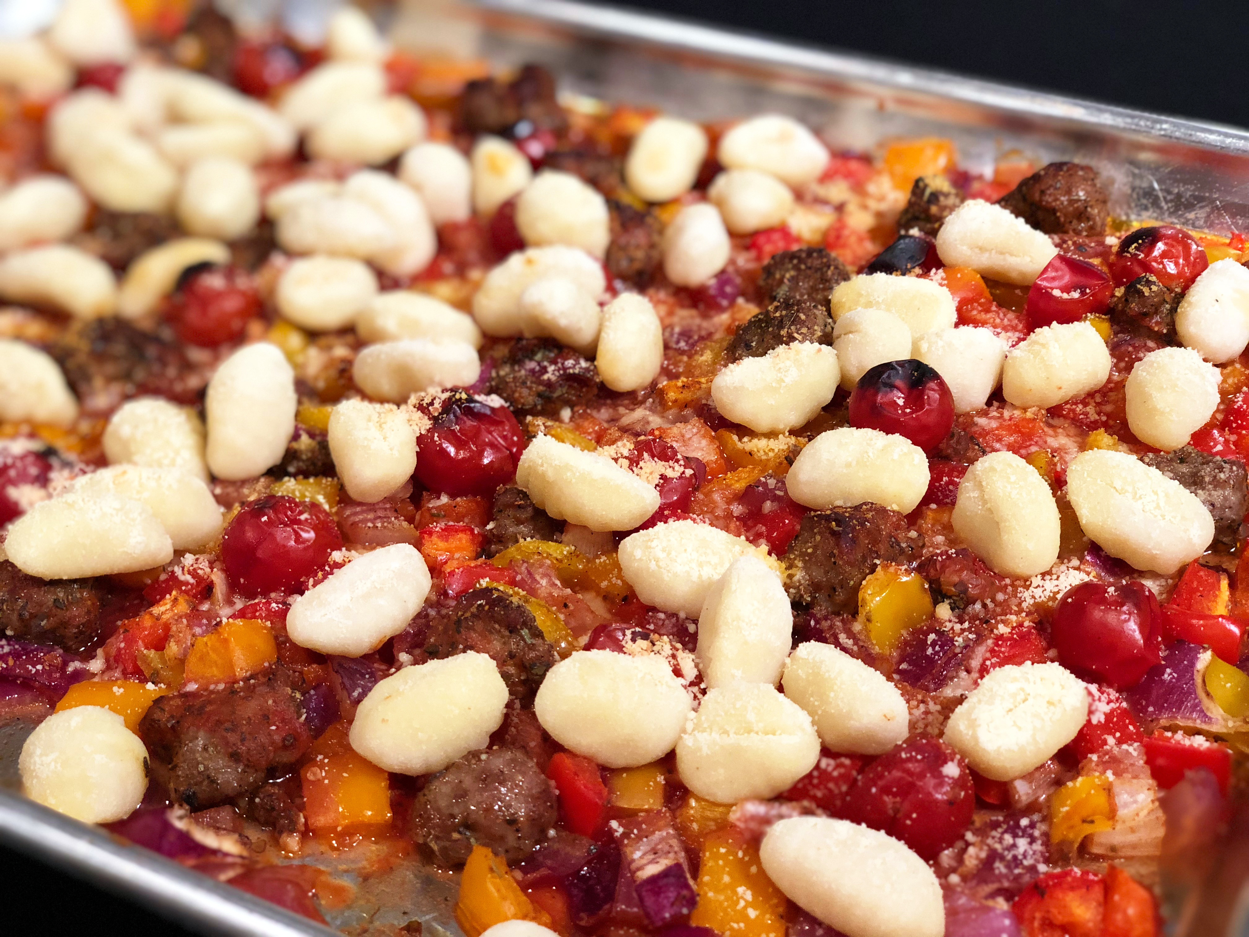 Crispy Sheet Pan Gnocchi with Sausage & Peppers