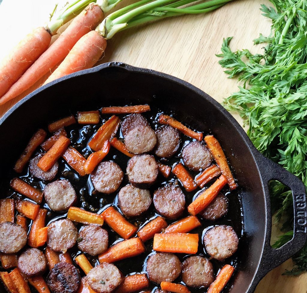 Try Premio sweet sausage with brown butter garlic honey roasted carrots