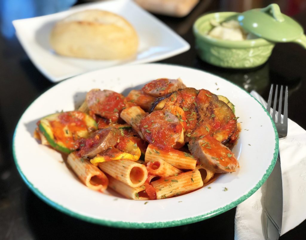 Grilled Vegetable and Premio Sausage Rigatoni