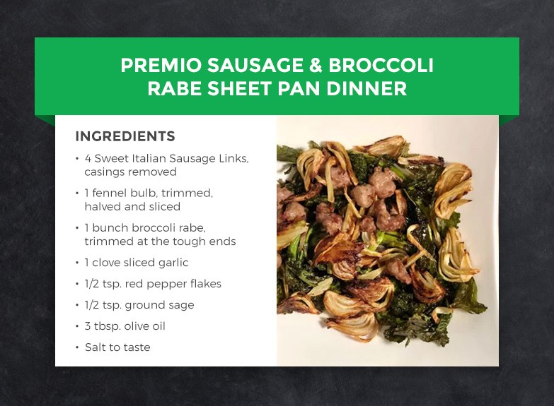 Premio Sausage & Broccoli Rabe Sheet Pan Dinner