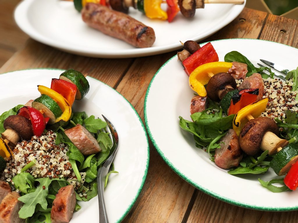 Grilled Premio Sausage and Mushroom Bowls