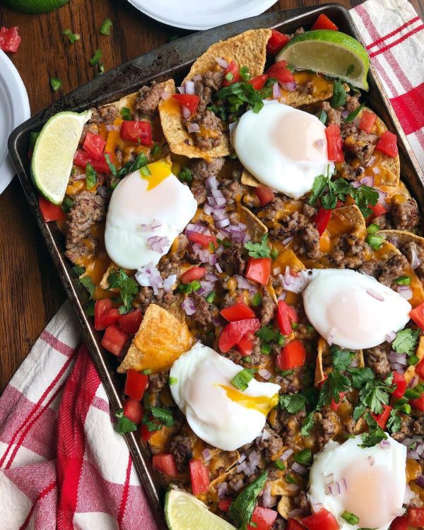 Breakfast Nachos with Sausage