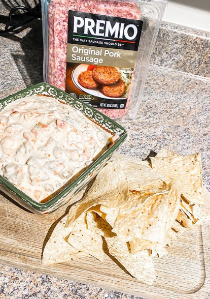 sausage dip with chips