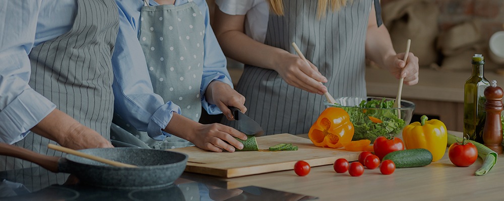 family cooking together