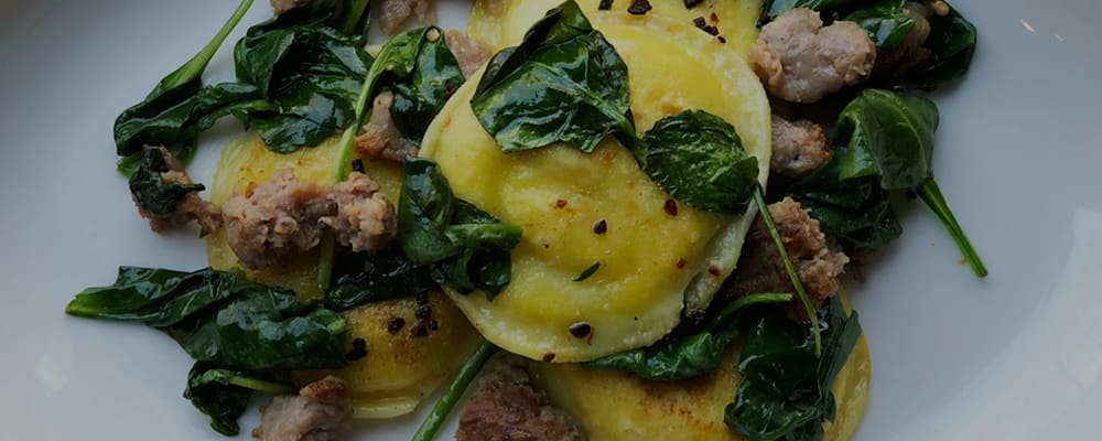 spinach and sausage ravioli